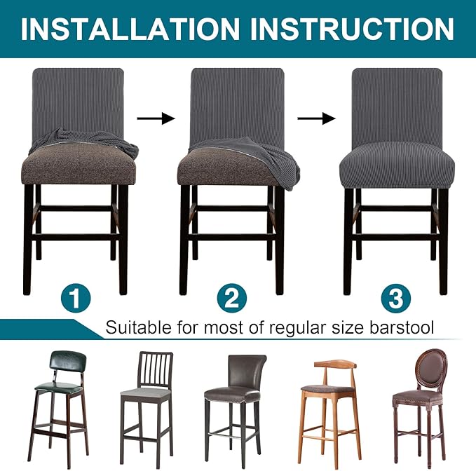 Turquoize Stretch Bar Stool Cover Counter Stool Pub Chair Slipcover