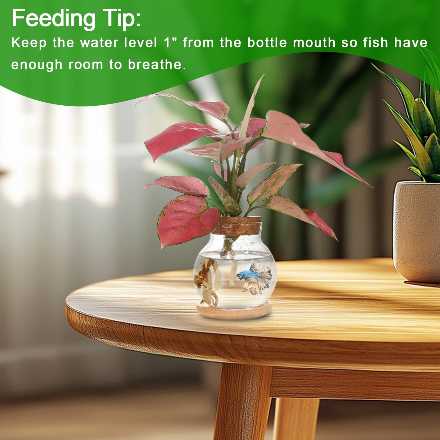 CHPINDAM Plant Propagation Station,Hydroponic Glass Container Vase Jars, with Wooden Saucer for Desks, Houses, Garden Decorations, Home Kitchen Decorations and Gifts for Plant Lovers (9)