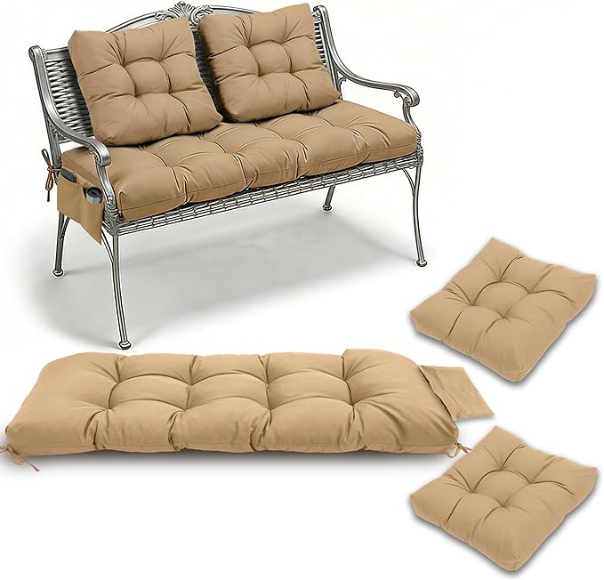 3 Pcs Wicker Chair Cushions Patio Loveseat Chaise Cushion Set