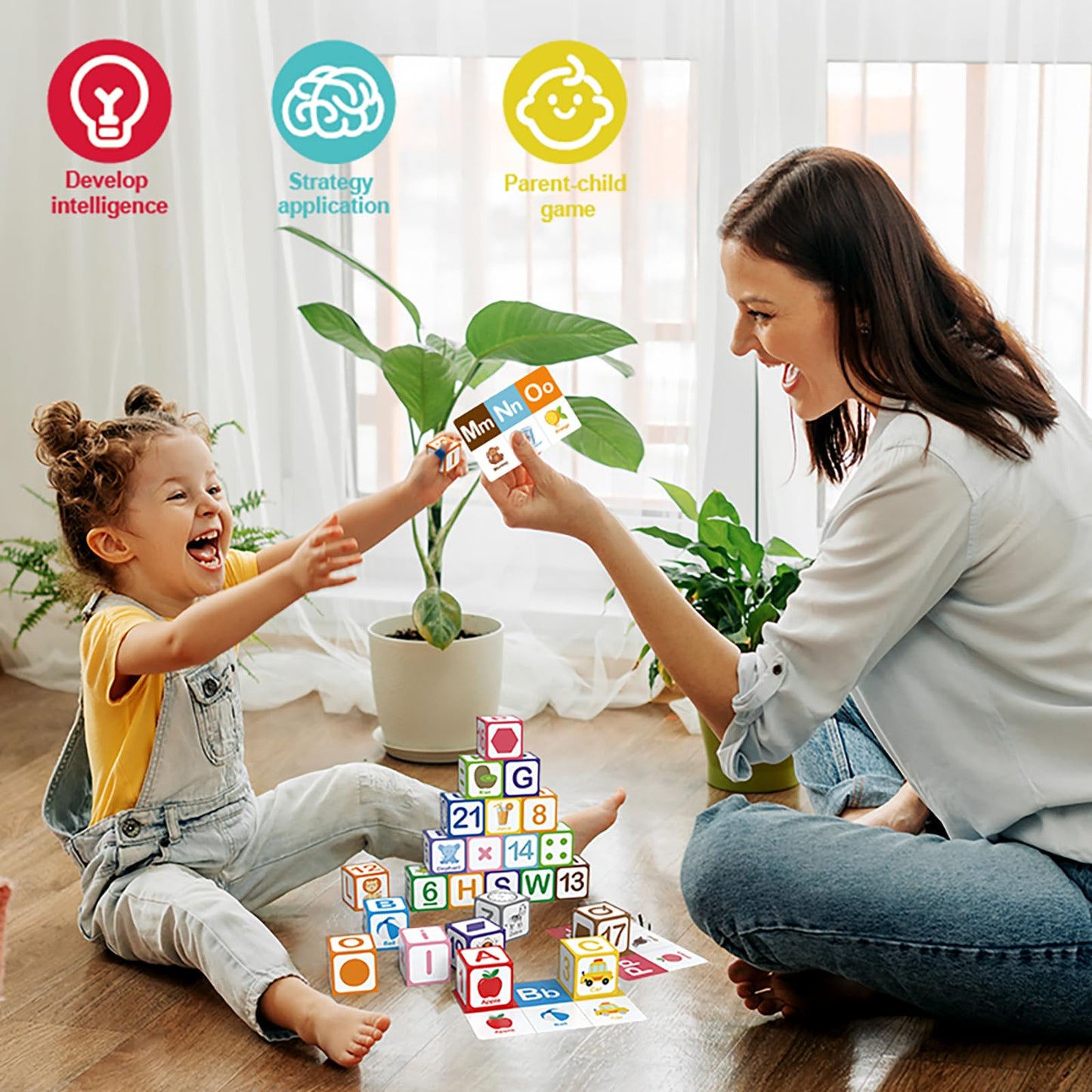 ElapseGlow Magnetic Alphabet Blocks for Toddlers 1-3, 26 PCS ABC & Number Stacking Blocks with 9 Learning Cards, Educational Montessori STEM Toys for Kids Ages 3+ ,MontessoriToys for Boys Girls Gifts
