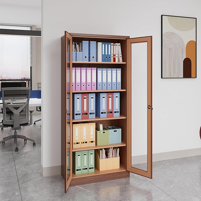 Display Cabinet with Glass Doors, Display Case Cabinet