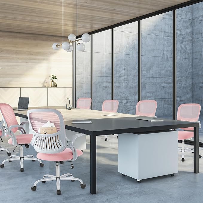 Sweetcrispy Home Office Computer Desk Chair, Ergonomic Mid-Back Mesh Rolling