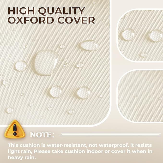 Outdoor Chaise Lounge Chair Cushion Waterproof 74.4 x 22 x 4.7 Inches Memory