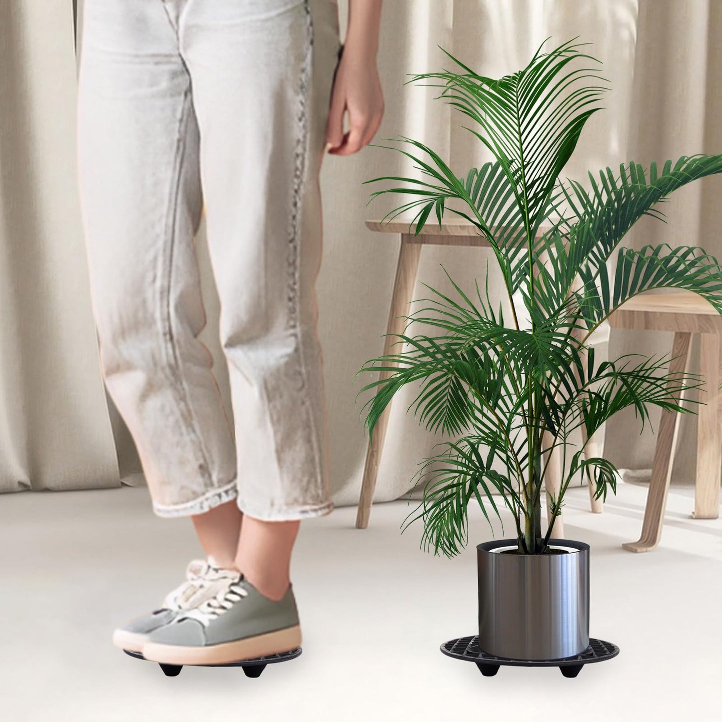 HNBun 18 PCS Plant Level Pot Elevator, 20 cm / 8 Inch Plant Riser Holder Plastic Floor Protector Plant Trivet, Plant Stand Indoor Outdoor for Prevent Rot and Damage on Patio & Deck