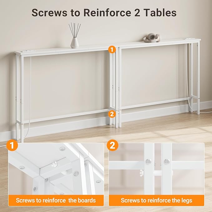 ELYKEN 2 Pack 5.9" Narrow Console Sofa Table