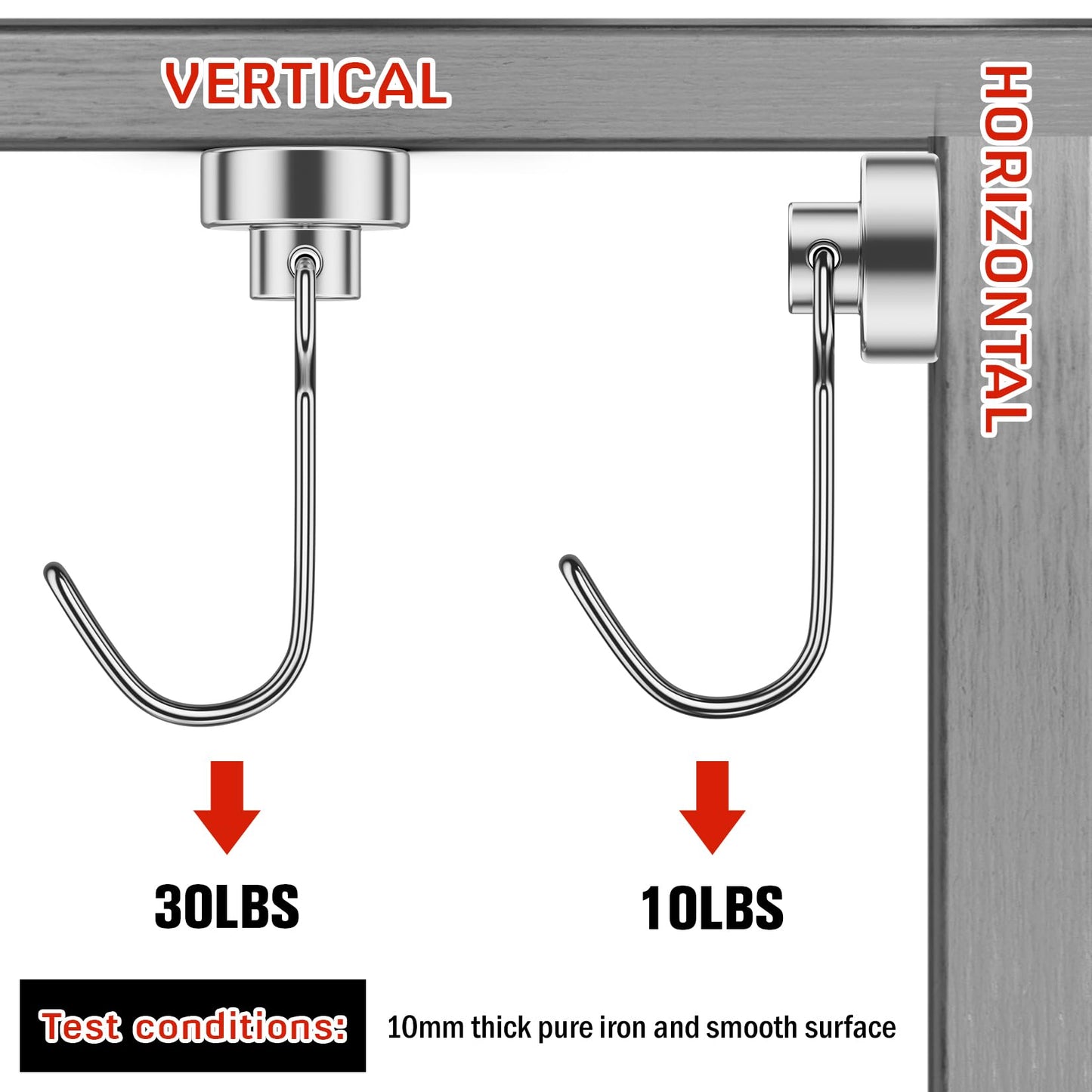 FINDMAG Magnetic Hooks, 30lbs+ Magnetic Hooks Cruise Ship Essentials 2026 Strong Magnet Hooks Heavy Duty, Magnets with Hooks for Fridge, Kitchen, Classroom, Garage, Grill (20 Pack, Silver)