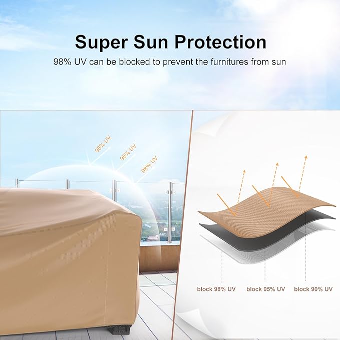 Mrrihand Heavy Duty Patio Furniture Covers, Outdoor Furniture Covers Waterproof