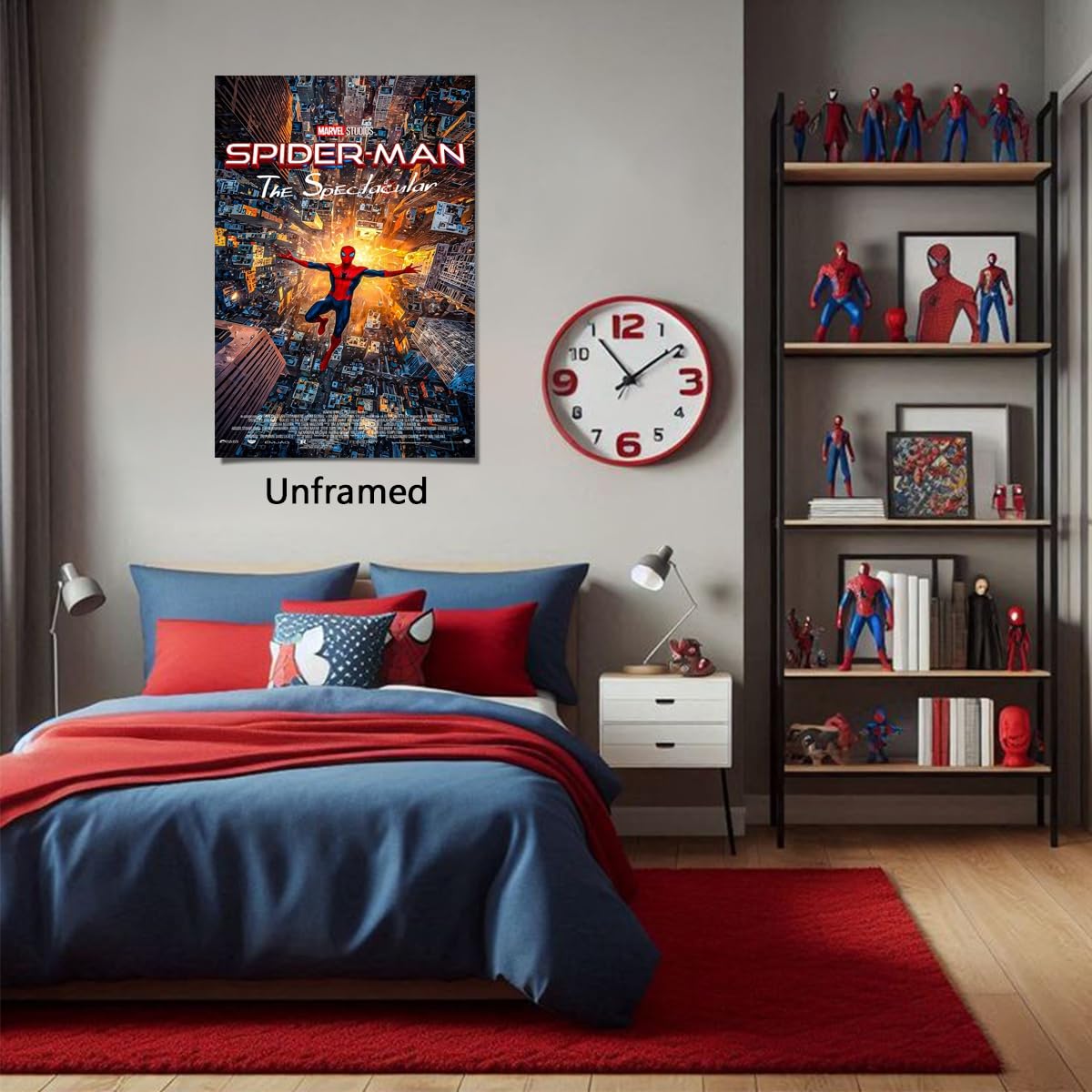 COMOR MOVIE Spiderman Poster For Fans Kids Birthday Party Decorations Gitfs-Spider-Man Wall Art-Spiderman Wall Decor-Canvas Prints Picture For Teen Boy Girls Bedroom Decor