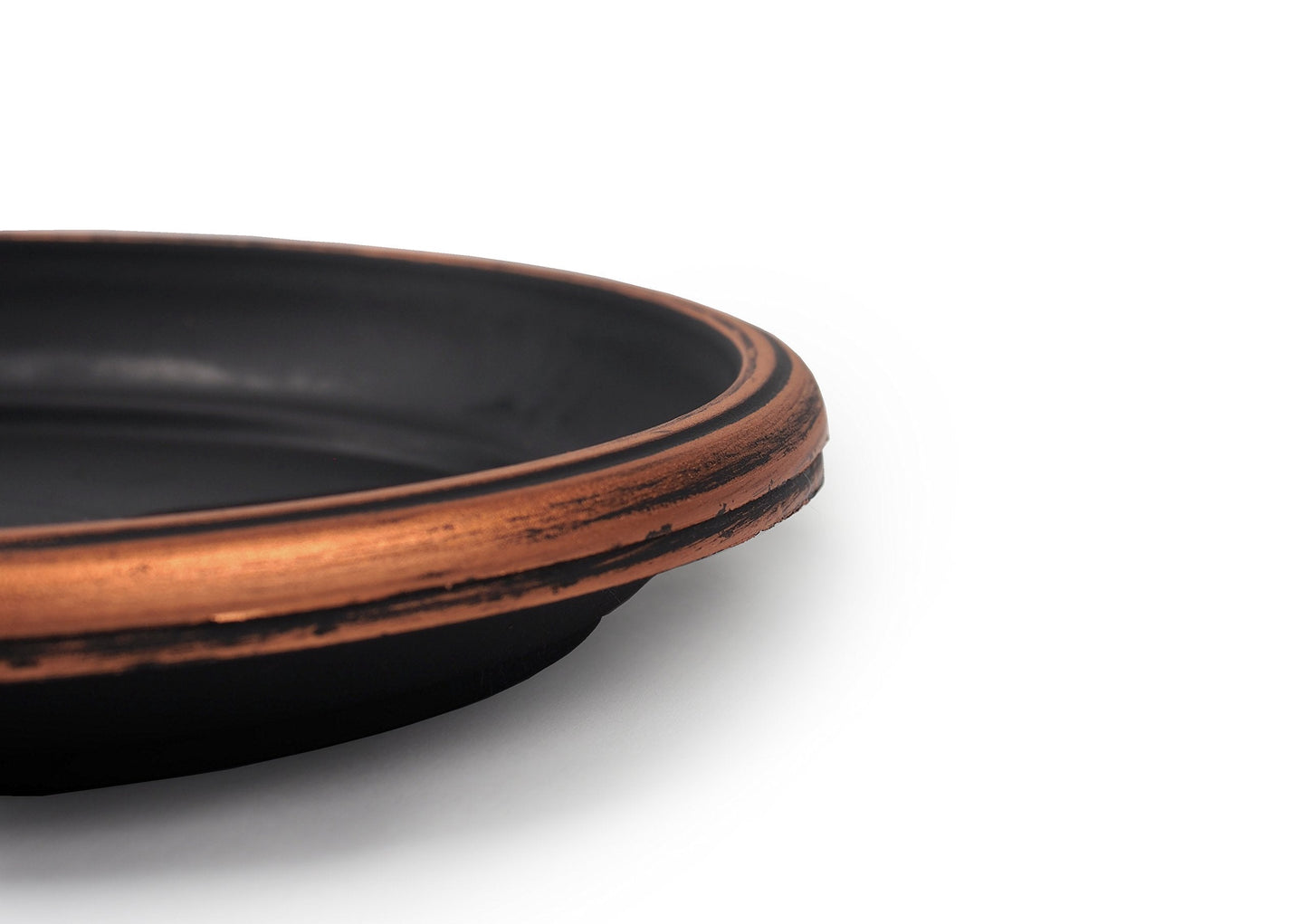 Sapphire USA 11" Decorative Heavy Duty Tray/Saucer (2 Pack) Rustic Medieval/French Country Look, Pot/Planter Base for Indoor/Outdoor Decor Use. Long Lasting, Reusable Light Weight (11 inches, Copper)