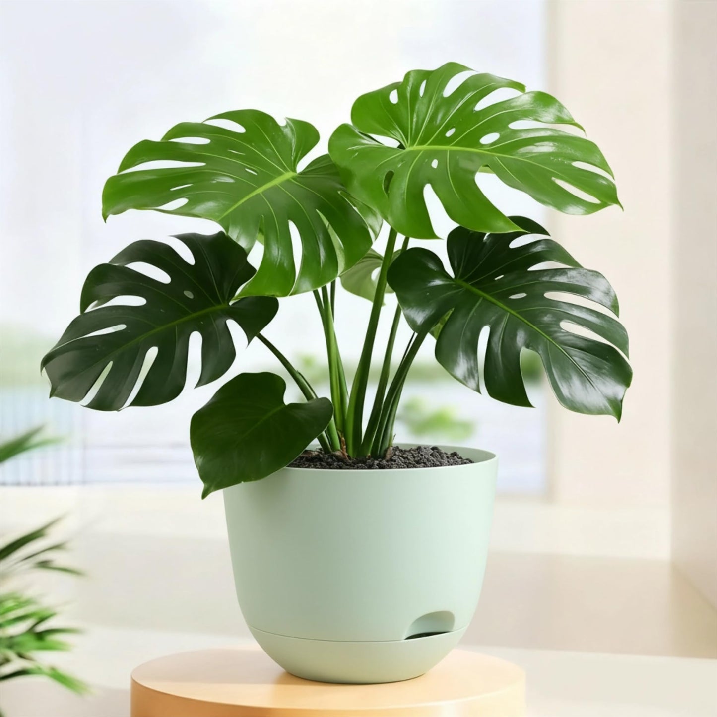 TINGMEIBESTLY Plant Pots 10 Inch Green Color Self Watering Pots, Set of 2 Plastic Planters with Drainage Holes and Saucers,Plastic Flower Pots,Nursery Planting Pot for Indoor Out Door Plants