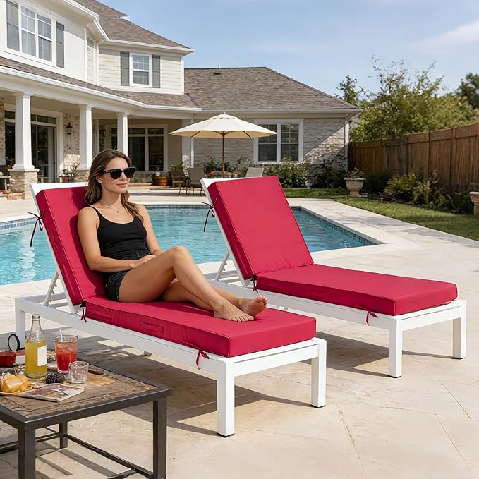 80x26x4in Lounge Cushions for Outdoor Furniture, Outdoor Lounge Chair Cushions