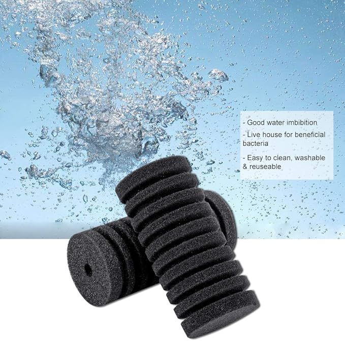 hygger Pack of 4 Replacement Sponges for Aquarium Double Sponge Filter (S)