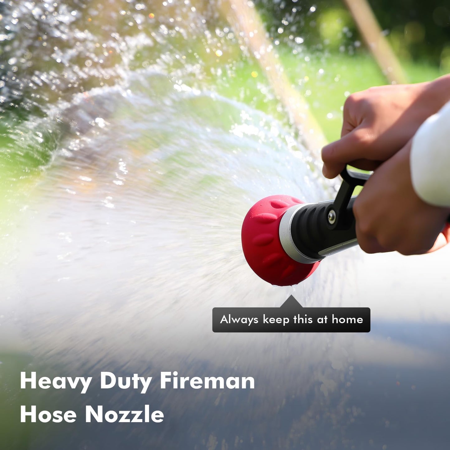 RESTMO Heavy Duty Garden Hose Nozzle, Classic Fireman Style Grip Nozzle with Large Lever Handle, High Pressure Twist Nozzle with Adjustable Spray Patterns for Watering Lawn and Garden, Washing Car