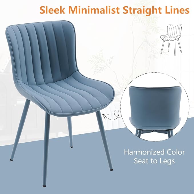 YOUNUOKE Mid-Century Modern Dining Chairs Set of 2, Armless Accent Chair