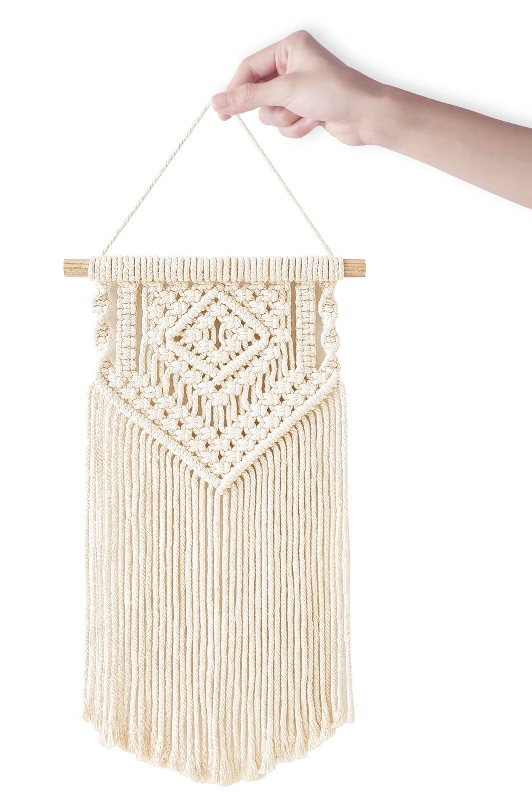 Dahey Necklace Holder jewelry Holder Organizer Over Door Necklace Rack with 30 Hooks Wall Mounted Macrame Wall Hanging Small Woven Tapestry Wall Art Decor Boho Home Decor Nursery, Party Decorations