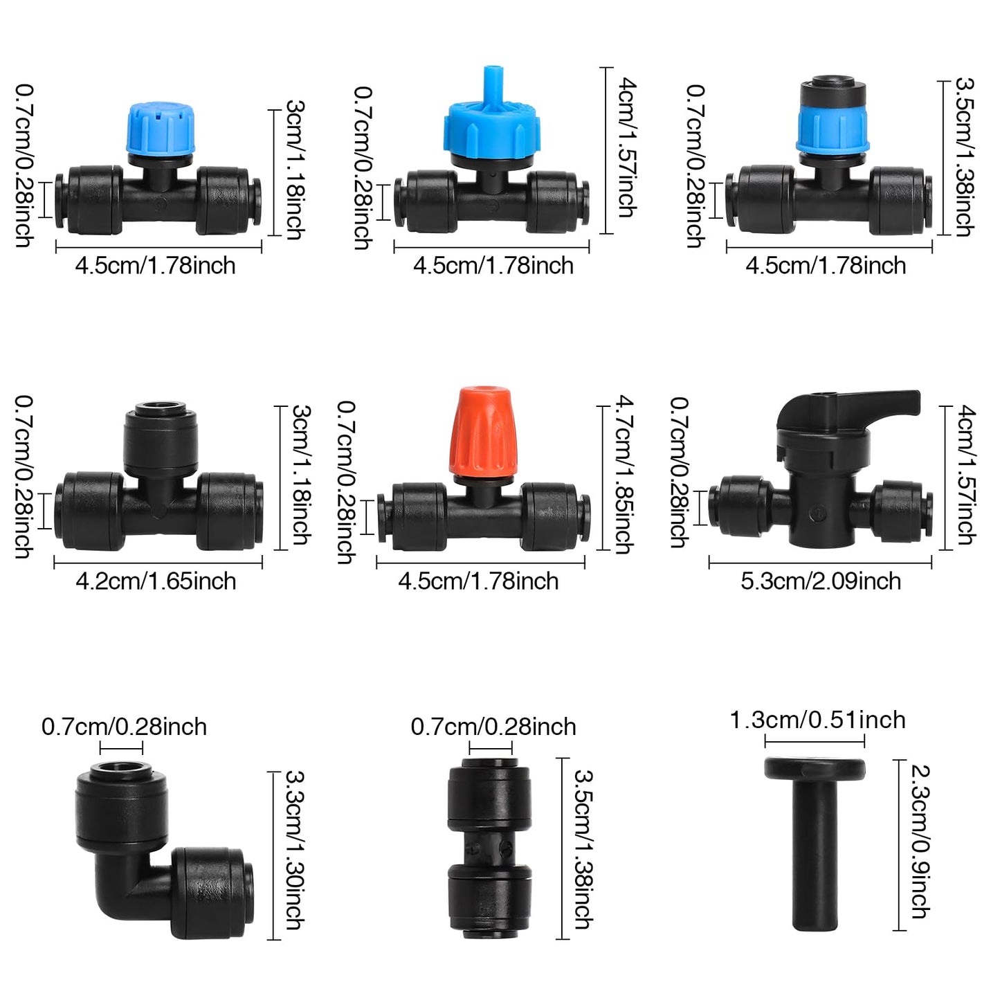 Bonviee 1/4 Inch Push-to-Connect Elbow Connectors, 24 Pack – 90° Drip Irrigation Elbows for Lawn, Garden, Greenhouse