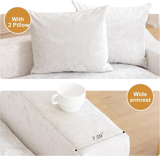 61" Convertible Sofa Bed Loveseat, Memory Foam Boneless Floor Couch