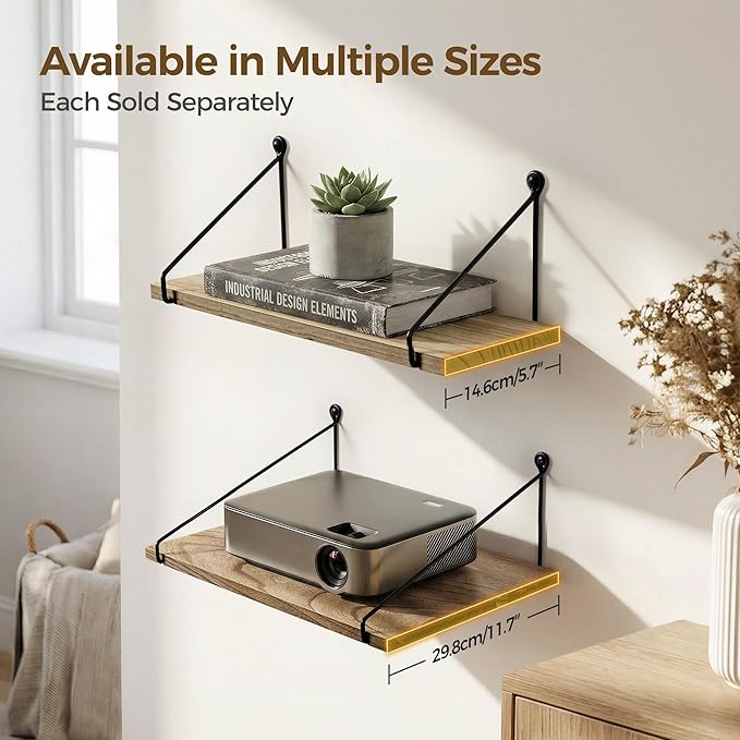 Afuly Floating Wall Shelves Rustic Wall Mounted Hanging Shelf Farmhouse Wall