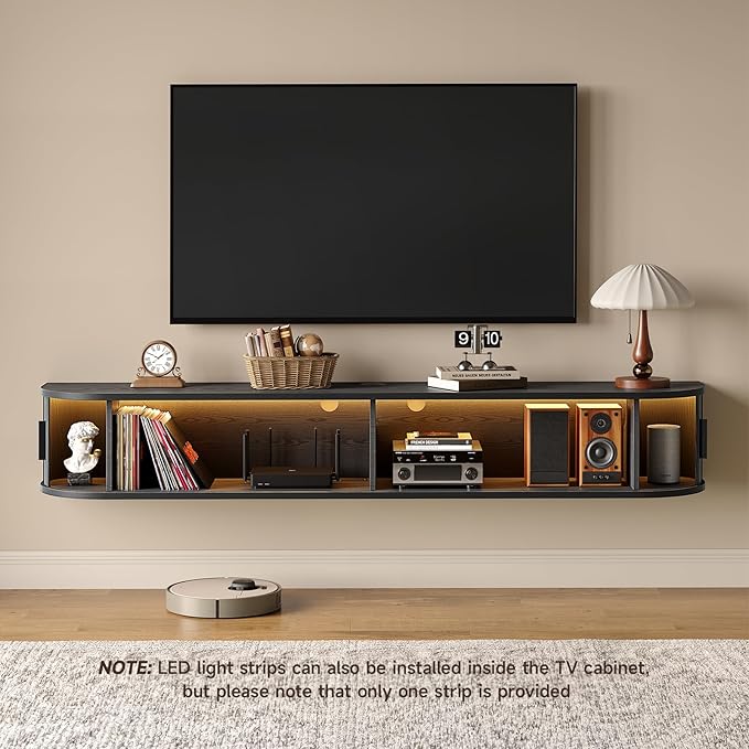 71" Floating TV Stand with Power Outlet