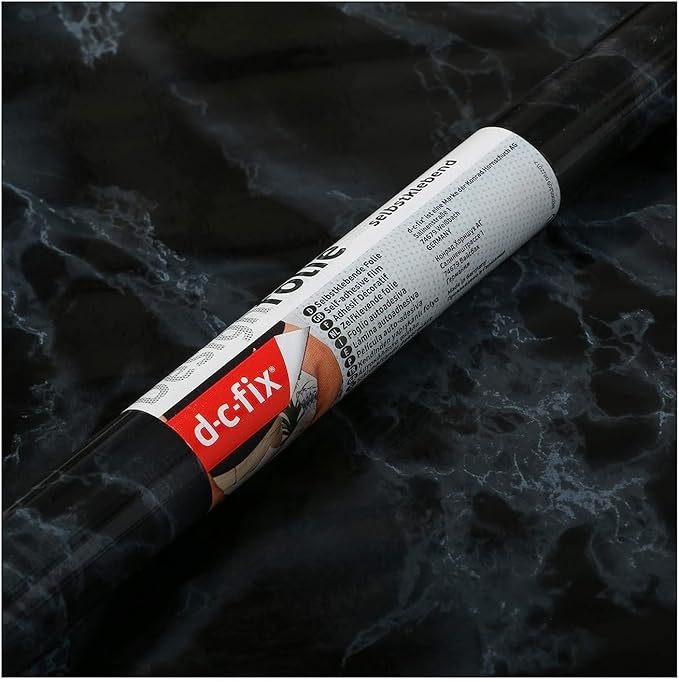 d-c-fix 346-8027 Decorative Self-Adhesive Film, Marble Black