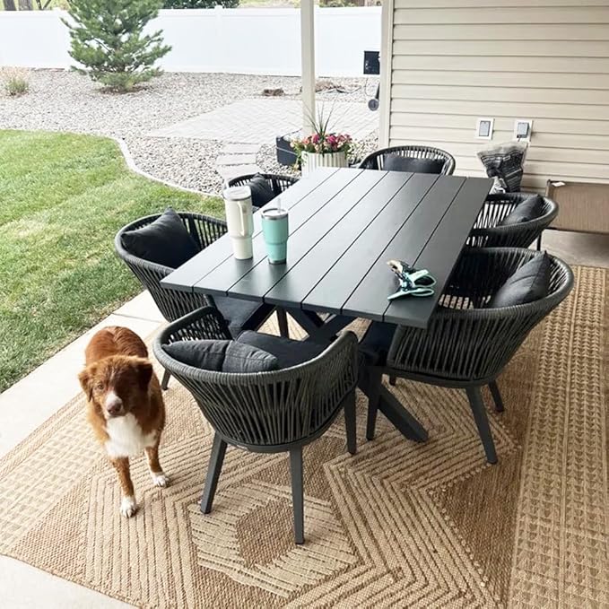 PURPLE LEAF Patio Dining Chair Set Modern Wicker Outdoor Furniture Seating