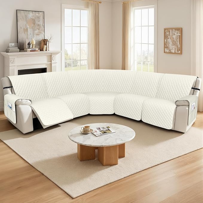 Arfntevss Recliner Sectional Couch Covers 1OO% Waterproof L Shape Sofa Cover