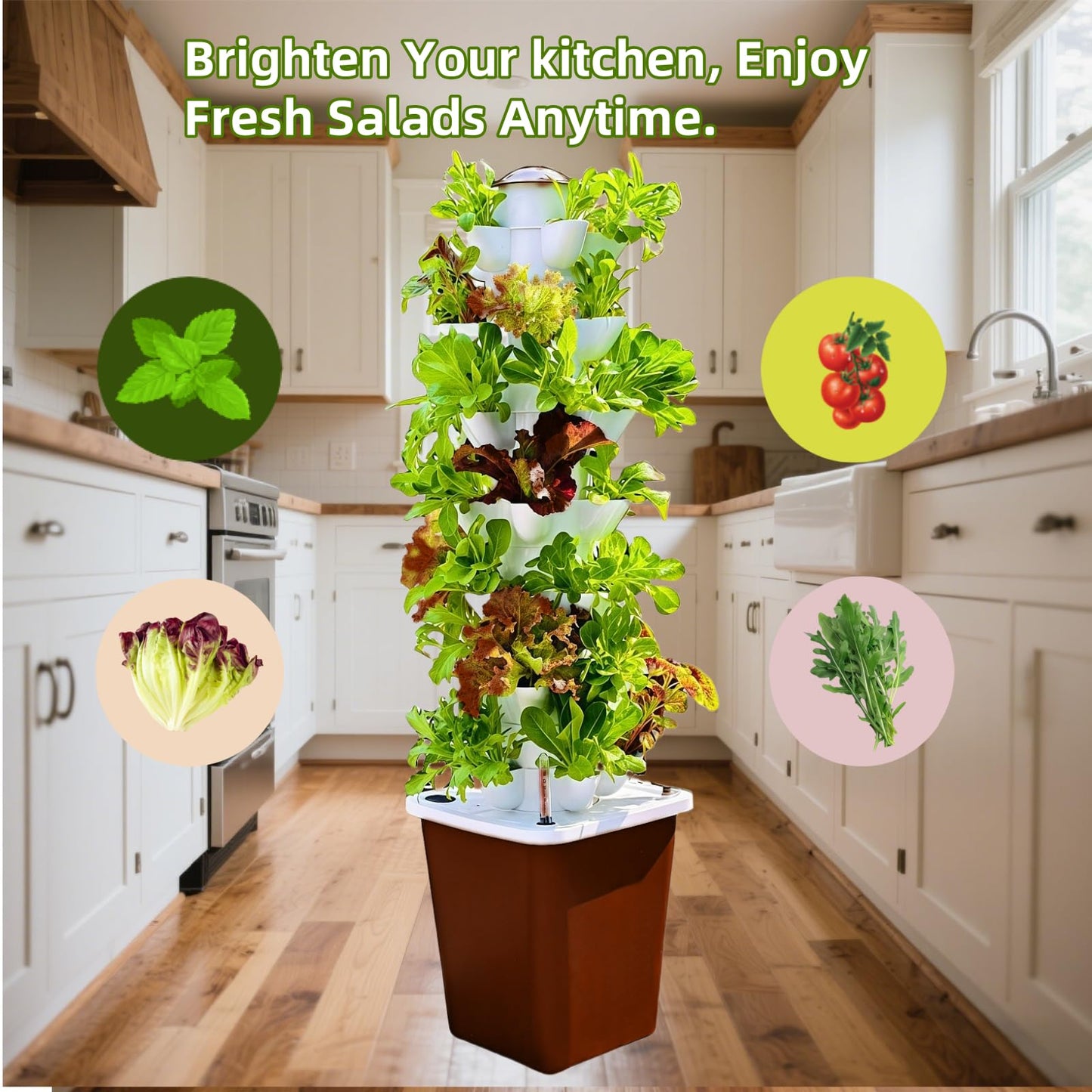Hydroponic Growing System Kit – Indoor Vertical Hydroponic Garden Tower, 35 Planting Pods,Indoor Herb Garden,Lettuce Vegetables Hydroponic Growing Kit