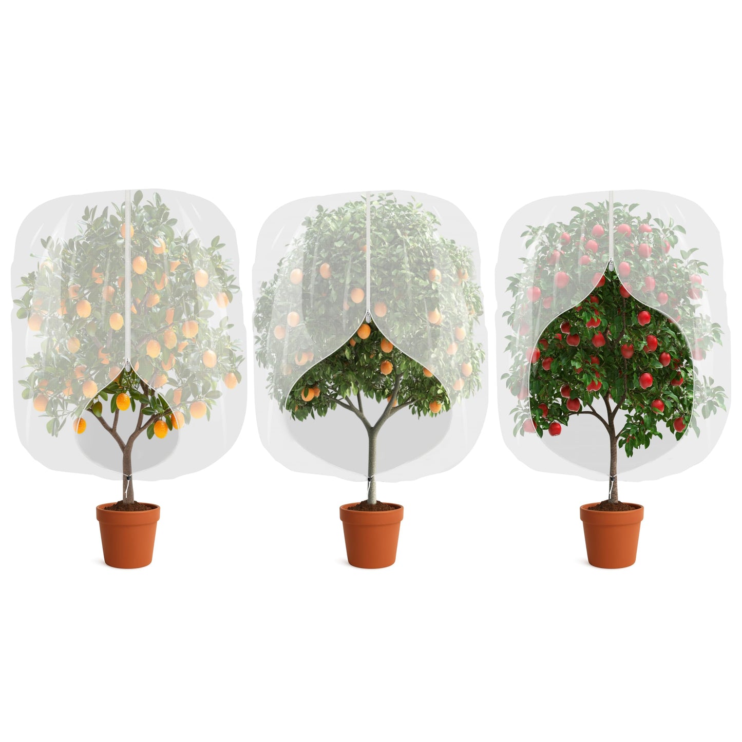 3pcs Fruit Tree Netting with Zipper and Drawstring,2.62 * 3.28 Ft Bird Garden Netting for Garden Protection,Cover for Blueberry Tomato Strawberry and Plants Protection from Insect Squirrels Birds
