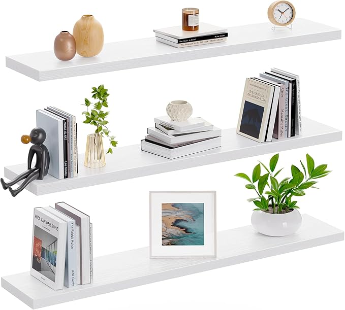 AMADA HOMEFURNISHING 35.4" L Floating Shelves, Wall Shelves Set of 3