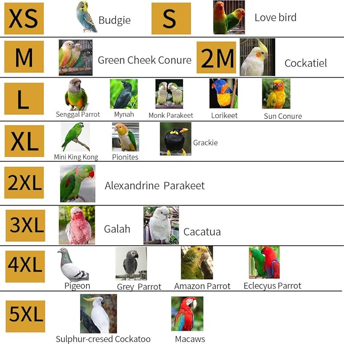 Bird Clothes Parrot Diapers Bird Flight Suits, Reusable Waterproof Diapers pet Bird Supplies (XL)