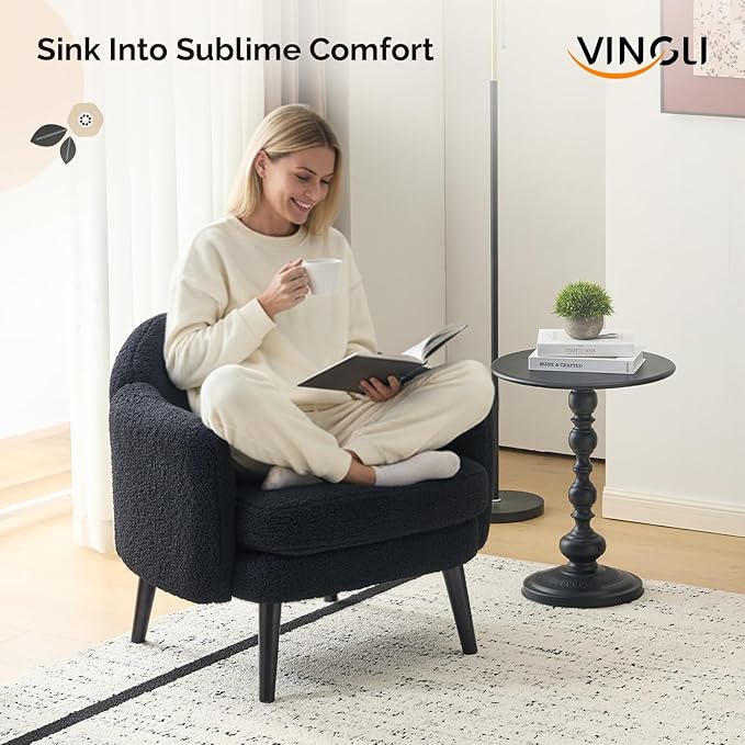 VINGLI 30.3" Wide Modern Barrel Accent Armchairs Set of 2