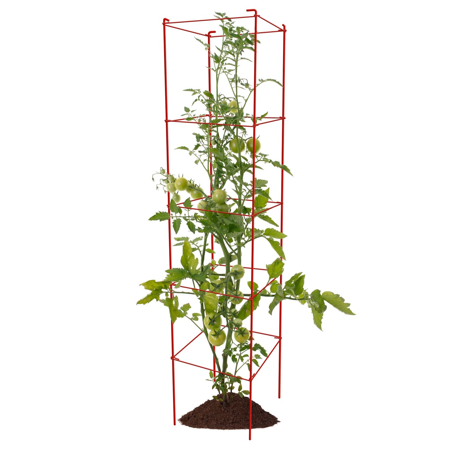 Thealyn Tomato Cages 6 Packs 57 Inches (H) Plant Stand with 164 Feet Twist Ties, Heavy Duty Garden Plants Support for Tomatoes, Cucumber, and Other Climbing Plants (Red)