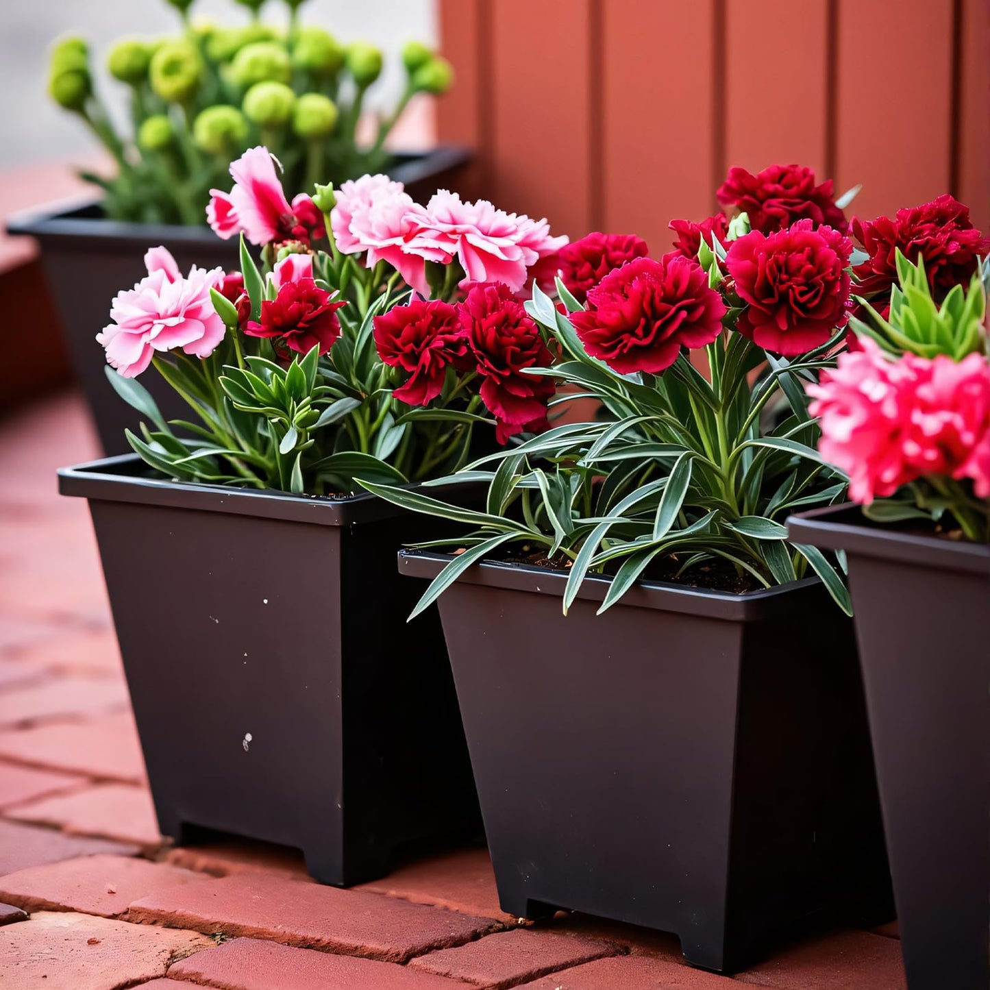 XCRUI Square Nursery Pots 60Pcs 3" Deep Succulent Plastic Pots Small Flower Planter Seeds Starter Germination Pots for Plants, Succulent, Flower