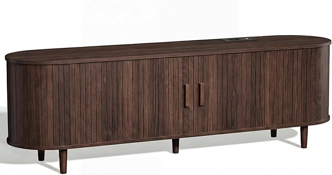 65" Mid Century Modern TV Stand, Wood TV Consoles