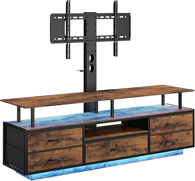 BTHFST TV Stand with Mount for 45/55/65/70 inch TVs, 51.2" LED TV Stand with