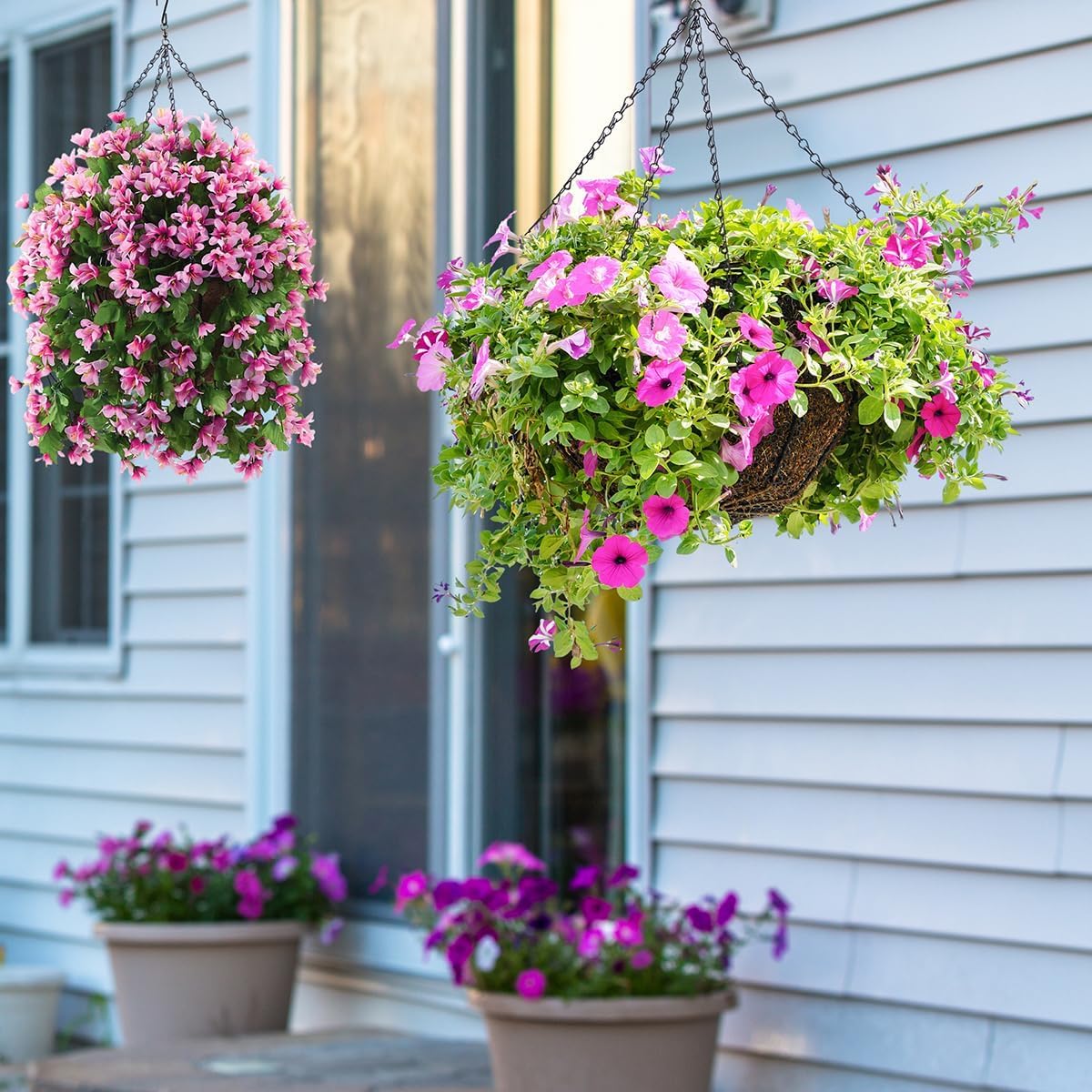Heybe Swivel Hanging Basket Chains 23 Inches 4 Leads Hanging Chains Flower Pot Hanger Replacement Plant Hangers for Planters and Lanterns, Pack of 3 (4 Legs-Swivel)