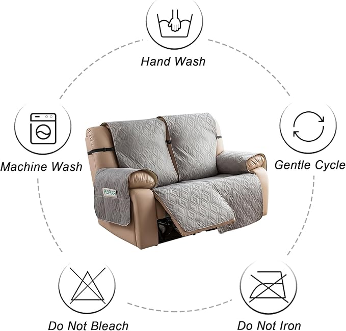 Genina Loveseat Recliner Cover Non-Slip, Sofa Cover