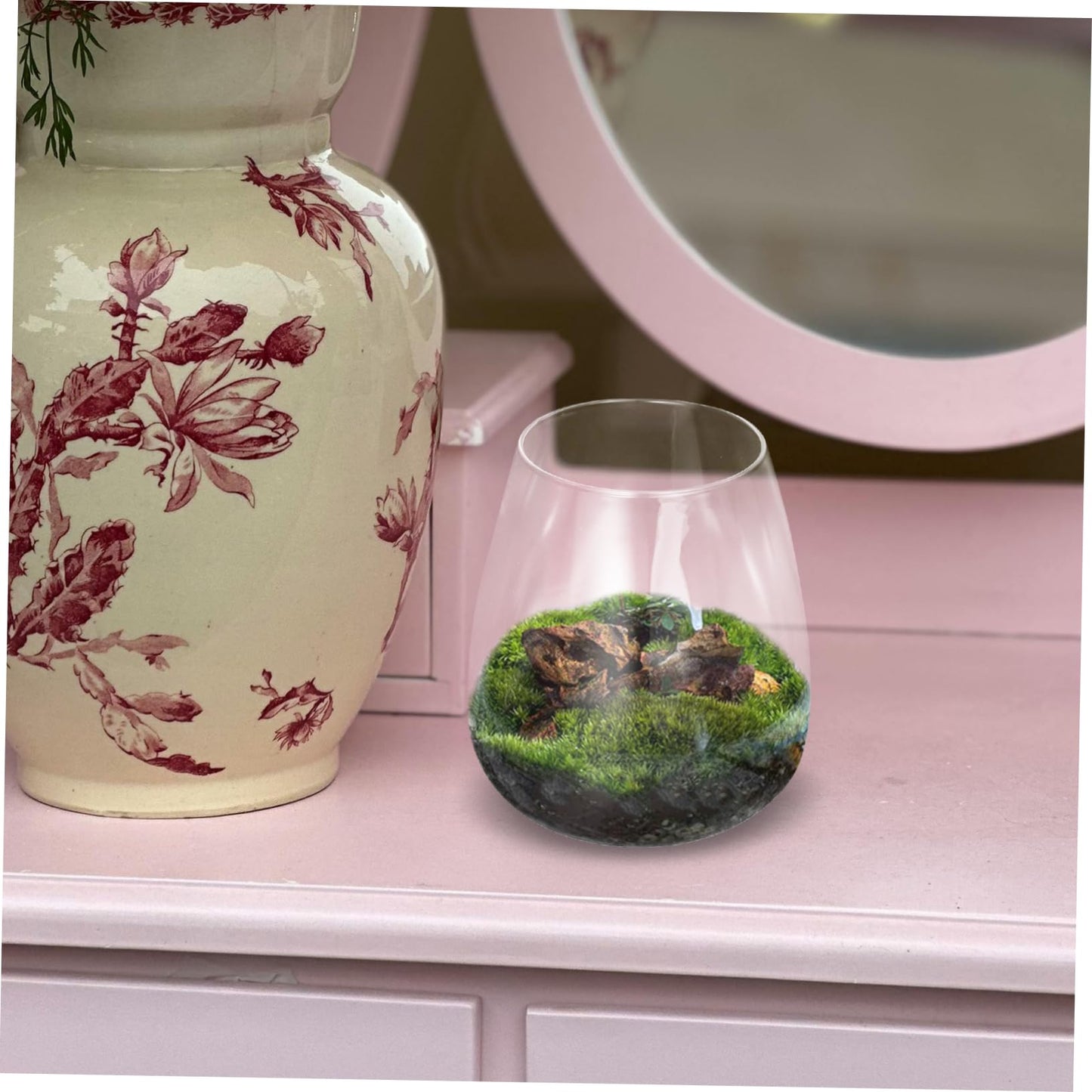 Yardenfun Hydroponic Glass Terrarium for Indoor Decor Moss Plant Container Sustainable Glass Landscape for and Centerpieces