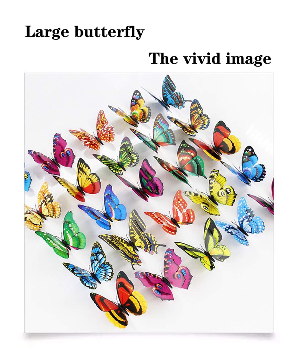 Giant Butterfly Garden Stakes Decorations Outdoor 3D Butterflies Lawn Decorative Yard Decor Patio Accessories Ornaments PVC Gardening Art Christmas Whimsical Gifts (Pack of 24)