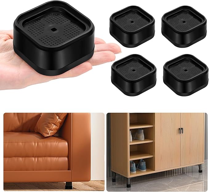 shouwuhho 4 Pack Furniture Risers Adjustable Bed Risers Heavy Duty Lifts Height