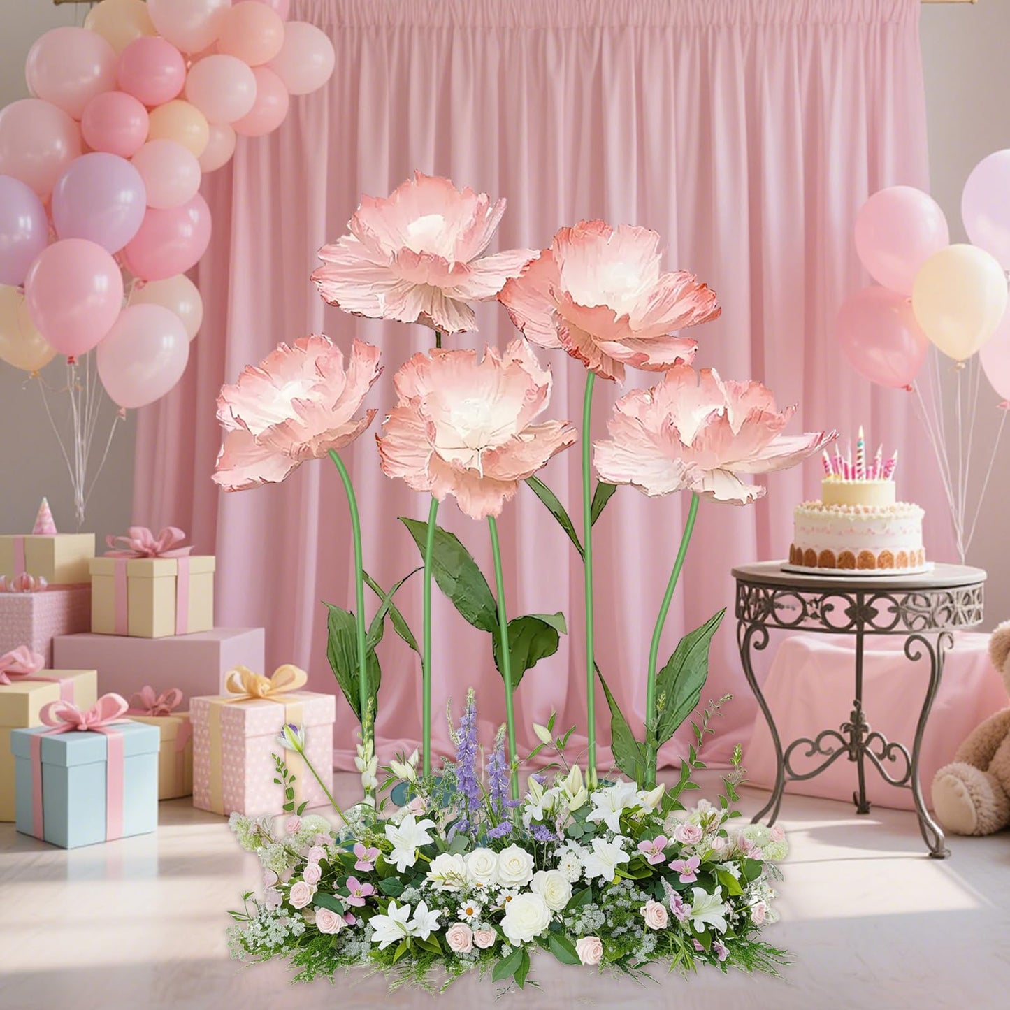 X-Kingsun 1Pack 19.69Ft Giant Flower Stand Green Flexible Pipe for Decoration Flower Pole Display Stand Large Diameter PVC Pipe Stem Tubing for Crafts Floral Wedding Decor Balloon Arches DIY Crafts