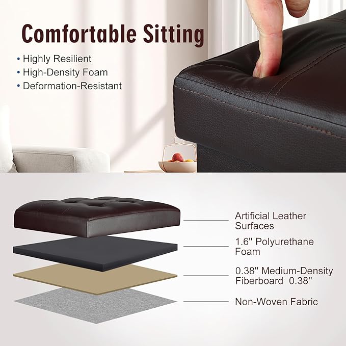 Storage Ottoman, Slim Tall Foot Stool