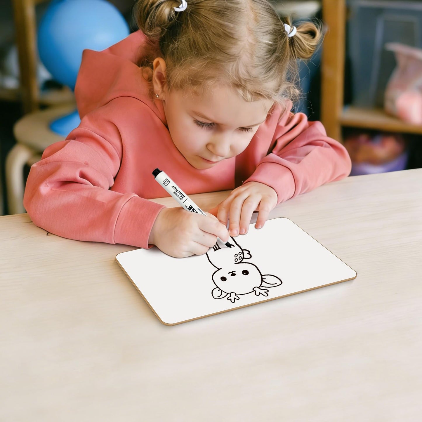 Portable Small White Board 5"x8" for Students, Personal Whiteboard Mini Lightweight Double Sided, Dry Erase Board for Kids Classroom, Individual Lapboards for Teaching with Eraser and Marker (24 Pack)