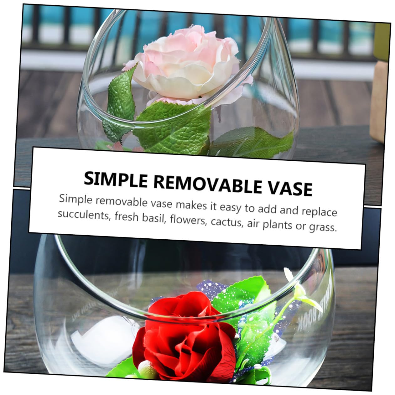 Cabilock 3pcs Glass Slant Cut Micro Landscape Bottles, Ecological Glass Terrarium Jars for Succulent Plant Display, Desktop Home Décor Vases