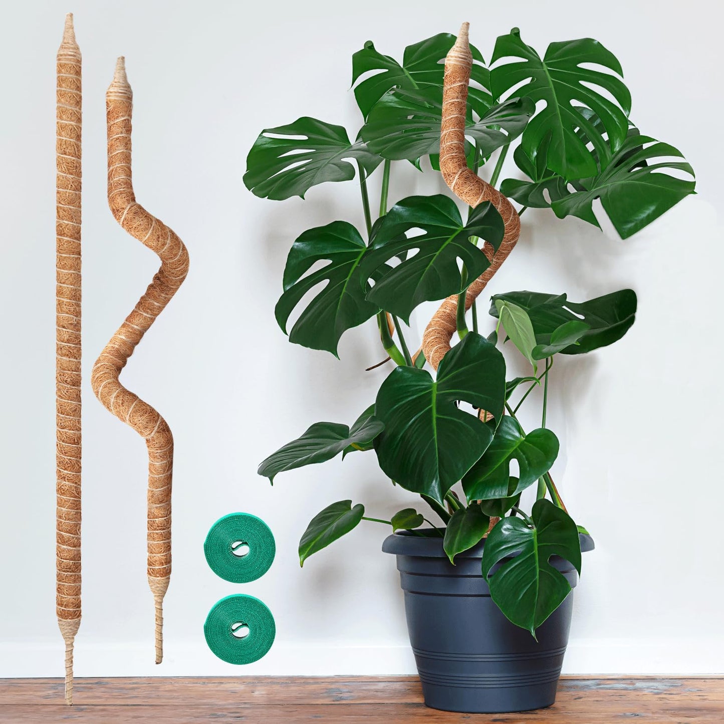 Vanut 2-Pack 35in Moss Poles for Climbing Plants, Adjustable Plant Support Sticks for Monstera, Pothos Vines, Philodendron, Fishbone Cactus & Indoor Tropical Houseplants, Coco Coir