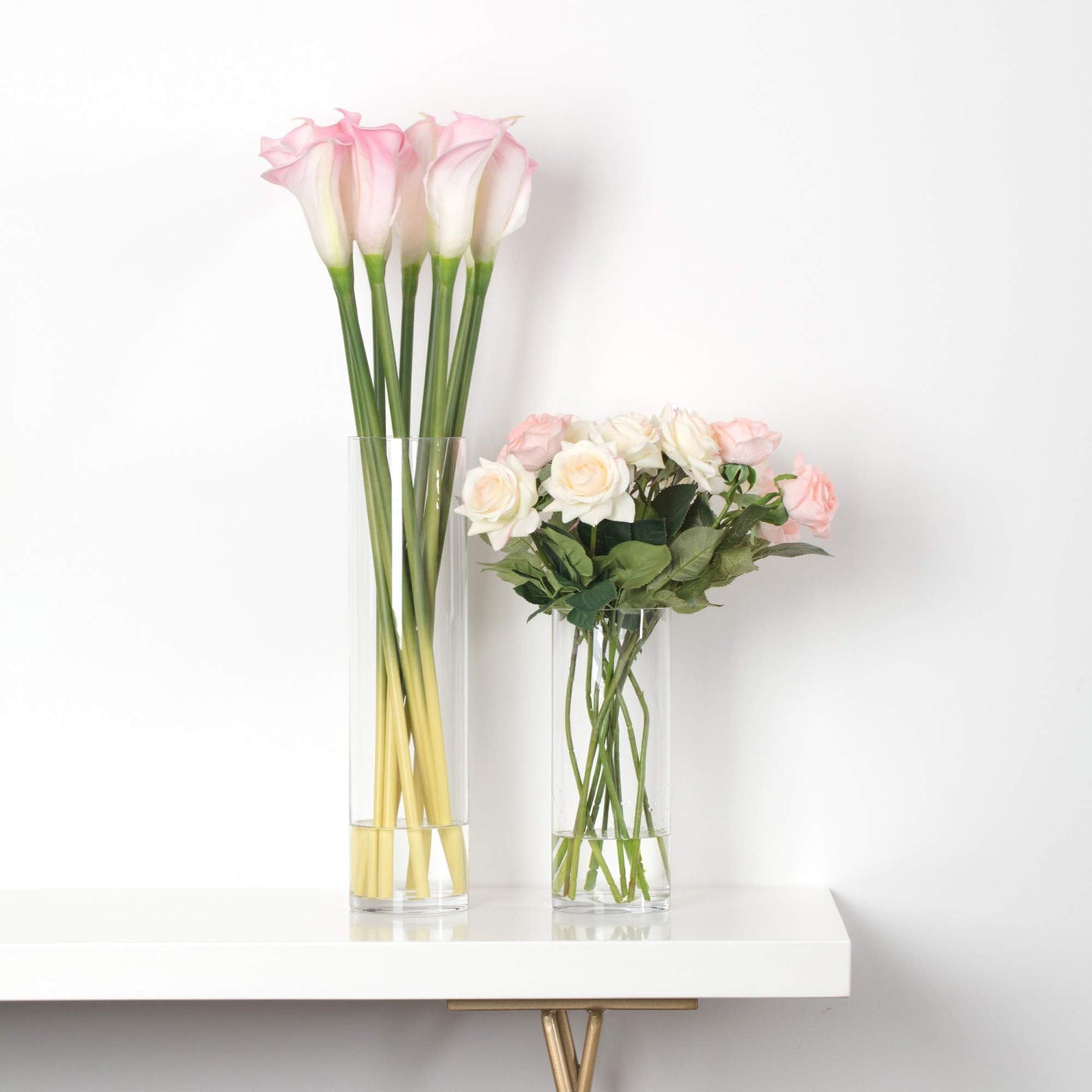 WGV Cylinder Vase Bulk, Width 6", Height 12", Clear Glass Container Terrarium Candle Holder for Wedding Centerpiece, Party Event, Home Office Decor, 4 Pieces