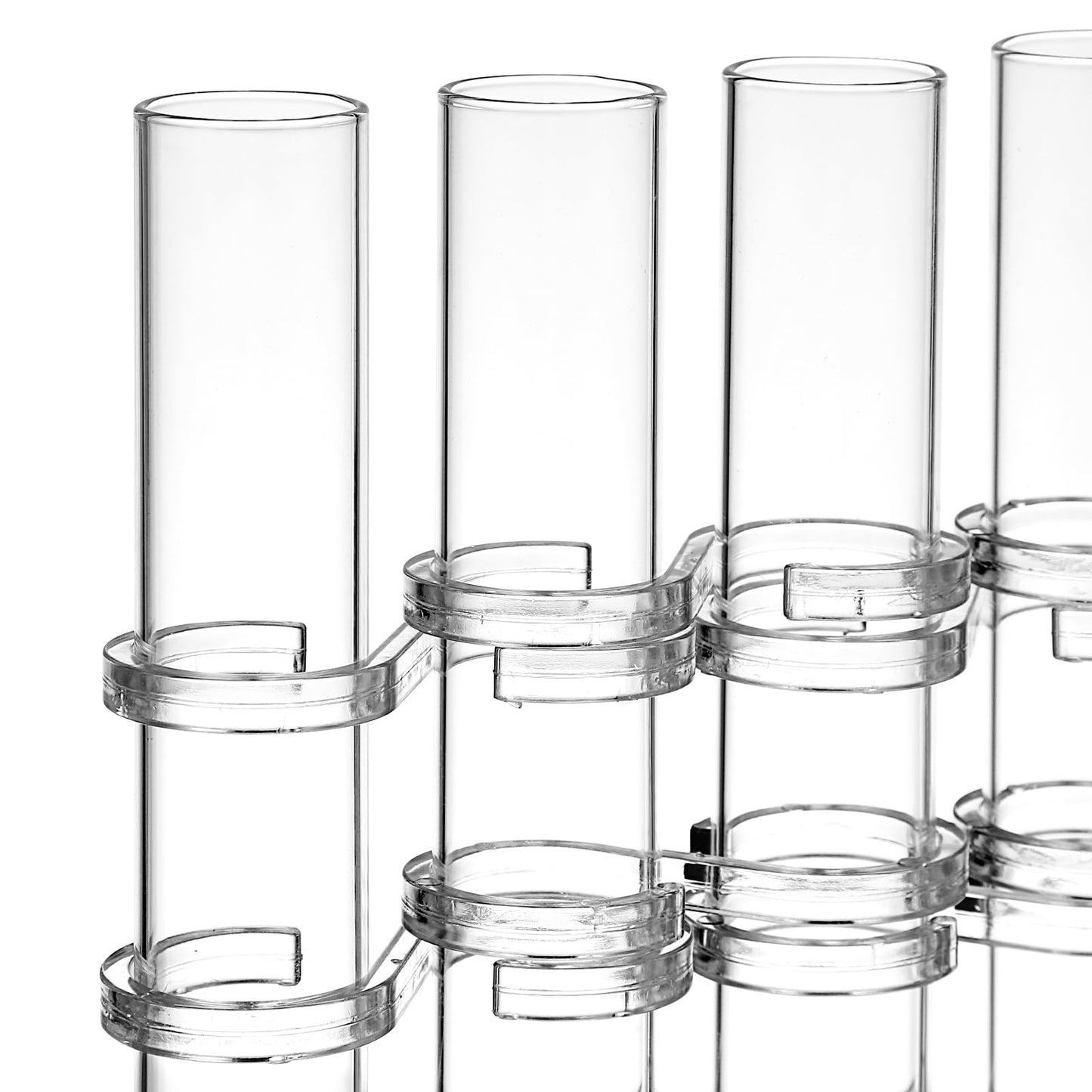 Cabilock Transparent Hydroponic Tube Vase with 8 Test Tubes and S Shape Hooks Glass Flower Arranging Container for Home and Garden D Cor 6 Inch Borosilicate Glass