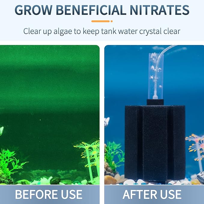 Pawfly Large Aquarium Bio Sponge Filter Quiet Betta Fry Shrimp and Small Fish Foam Filter for Fish Tank up to 50 Gallon