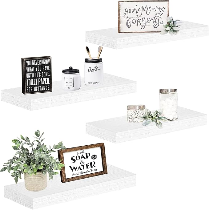 QEEIG Floating Shelves for Wall Bathroom Shelf Bedroom Kitchen Living Room
