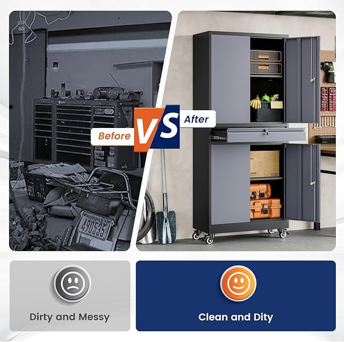 Yizosh Metal Garage Storage Cabinet